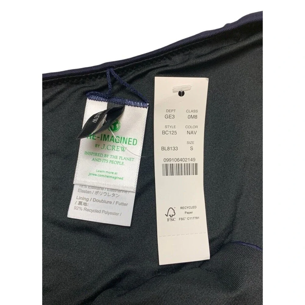 New! J. Crew Bikini Bottom Women’s Small Curved Waist Cheeky Navy Blue BC125 - Picture 5 of 7